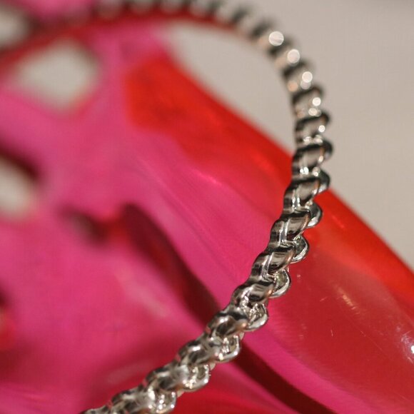 Silver Tone Graziano 3" Diameter Bangle Bracelet - Picture 5 of 8